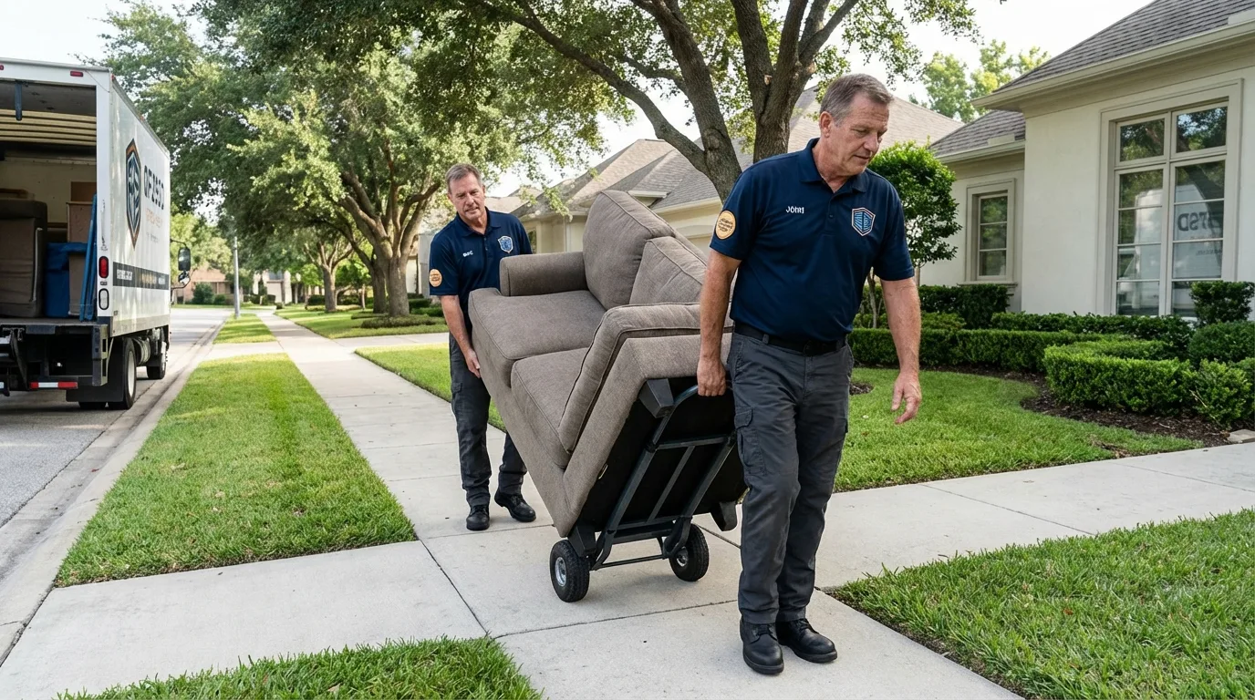 Local residential moving crew loading furniture in Keansburg, NJ
